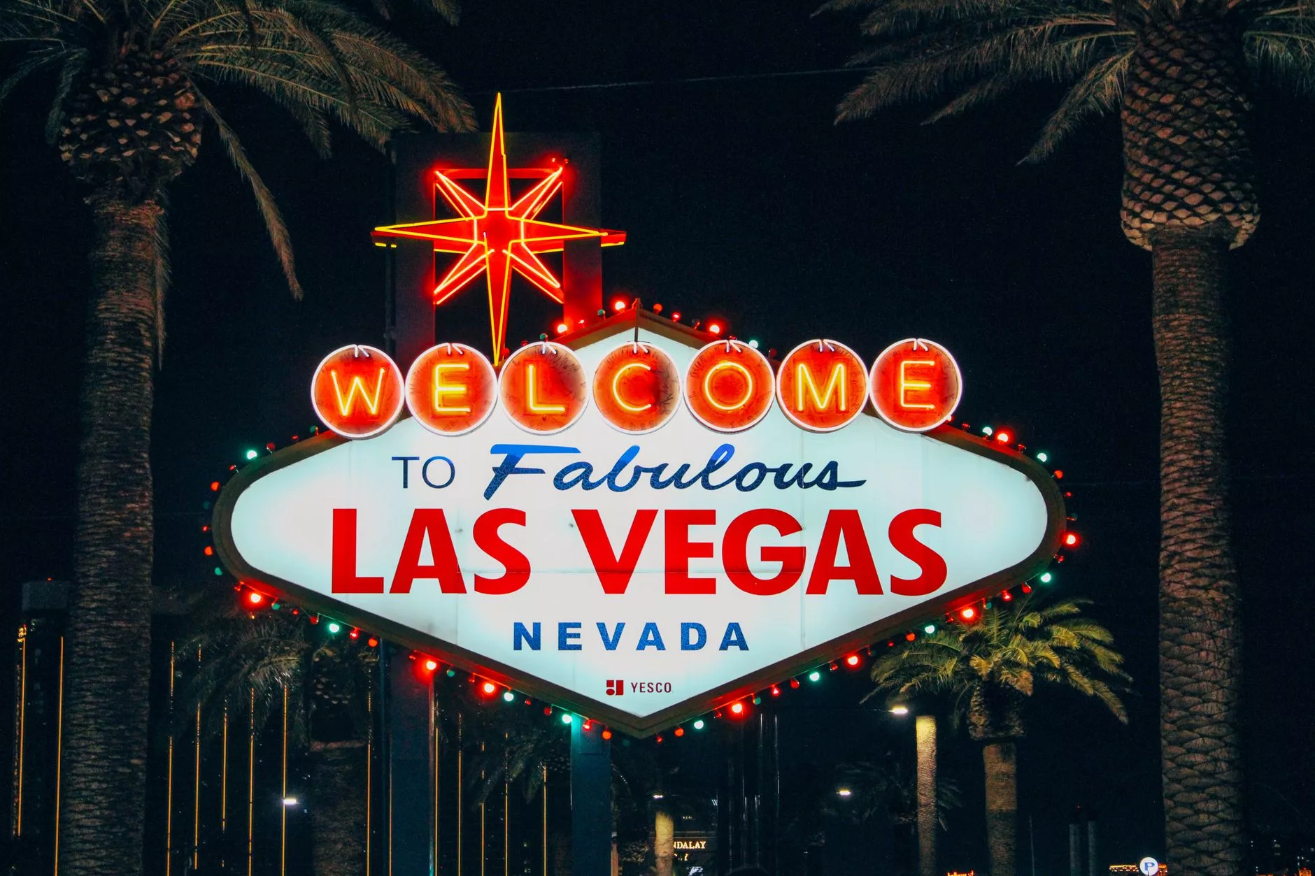 Las Vegas Strip gece ışıklandırması panoramik