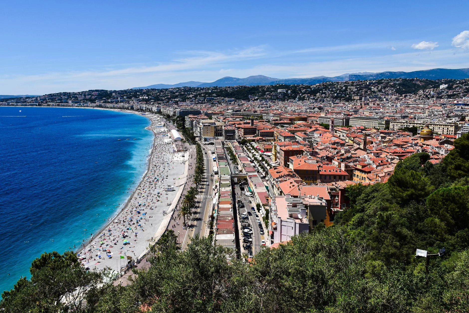Nice Castle Hill ve körfez manzarası