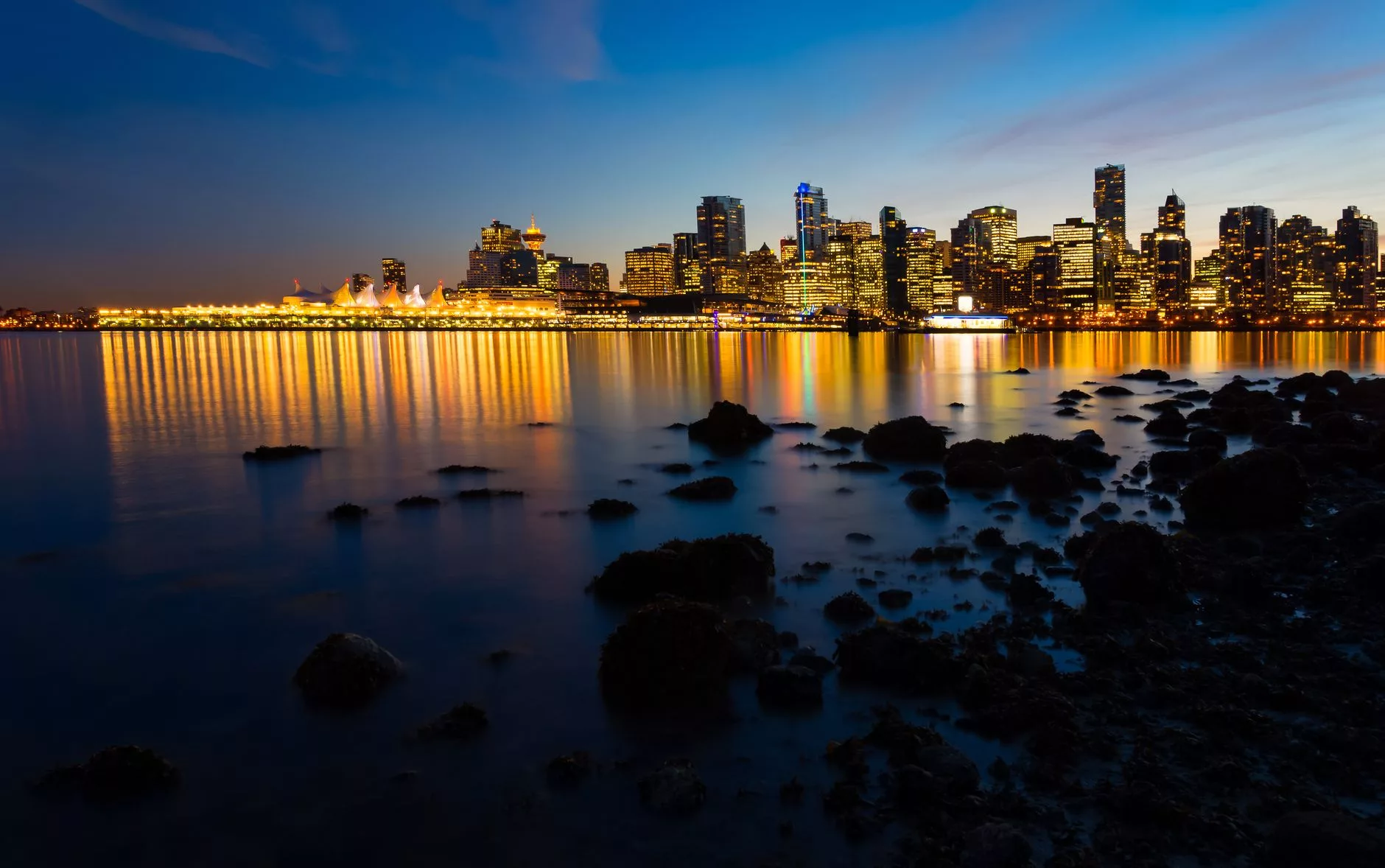 Vancouver Canada Skyline and Harbour from Stanley Park