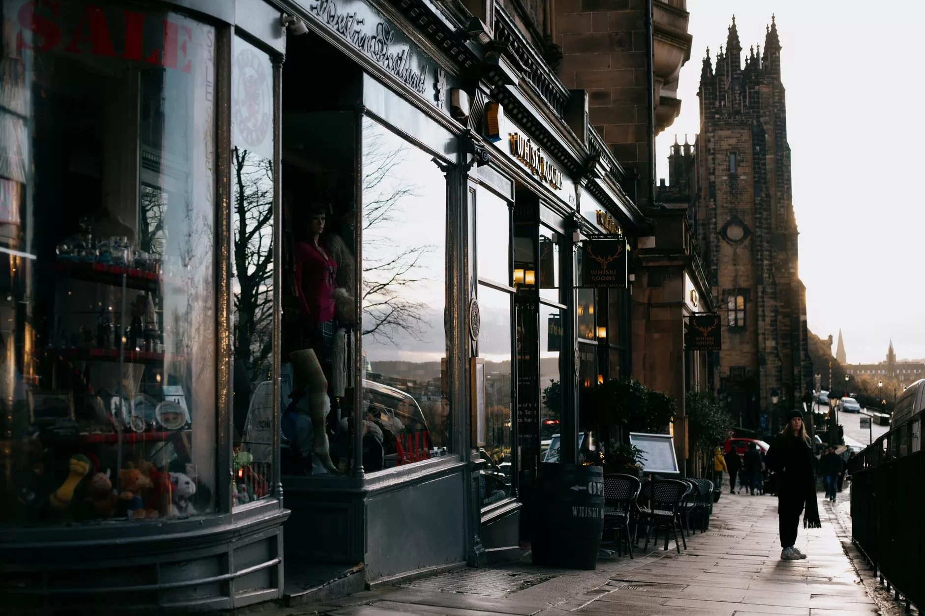 Edinburgh'da geleneksel bir restoranın iç mekan detayları