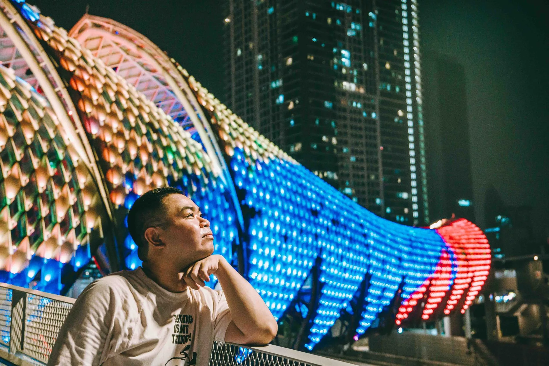 Kuala Lumpur Saloma Link Köprüsü gece