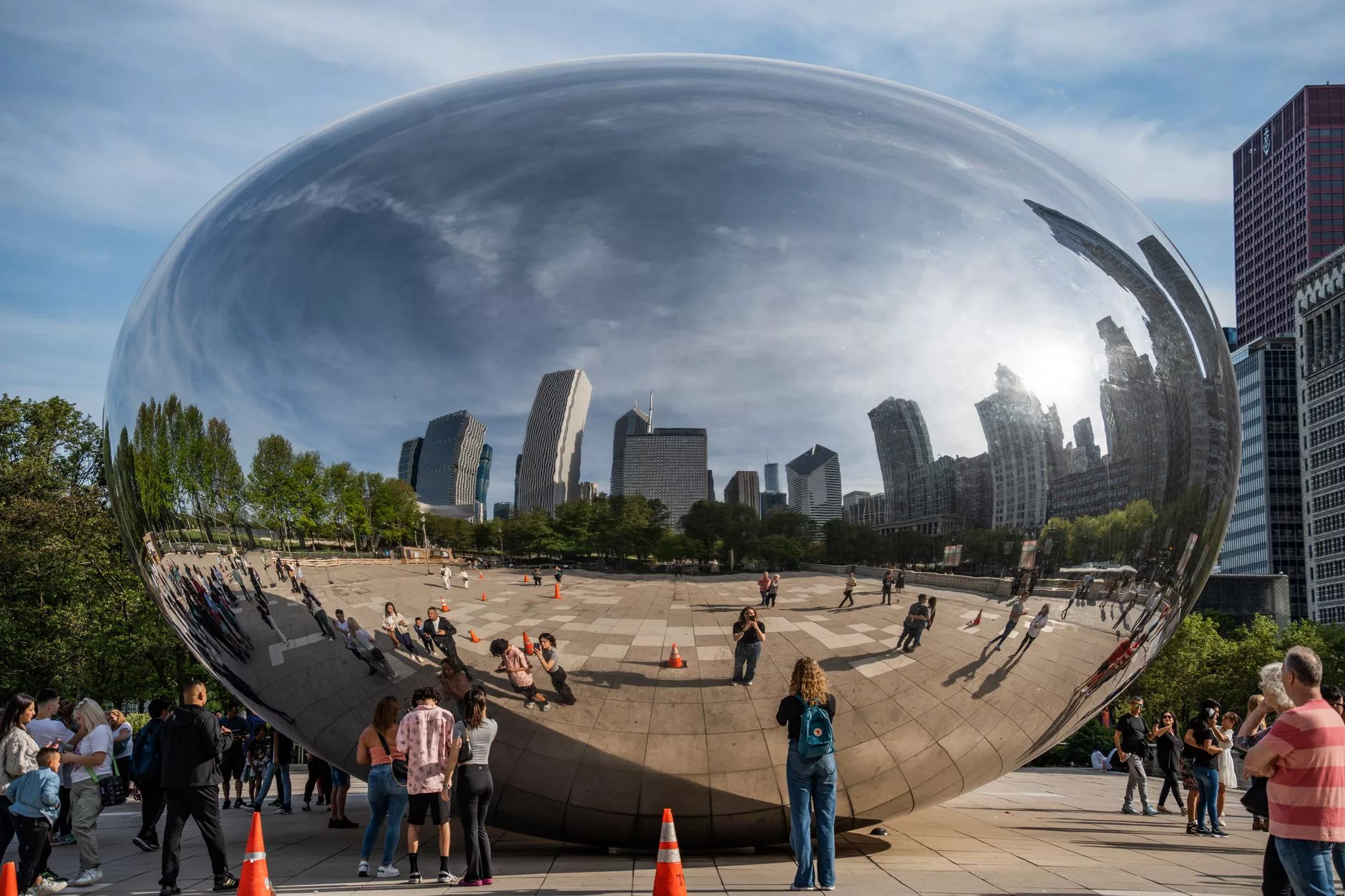 Şikago Millennium Park Cloud Gate ve sokak lezzetleri
