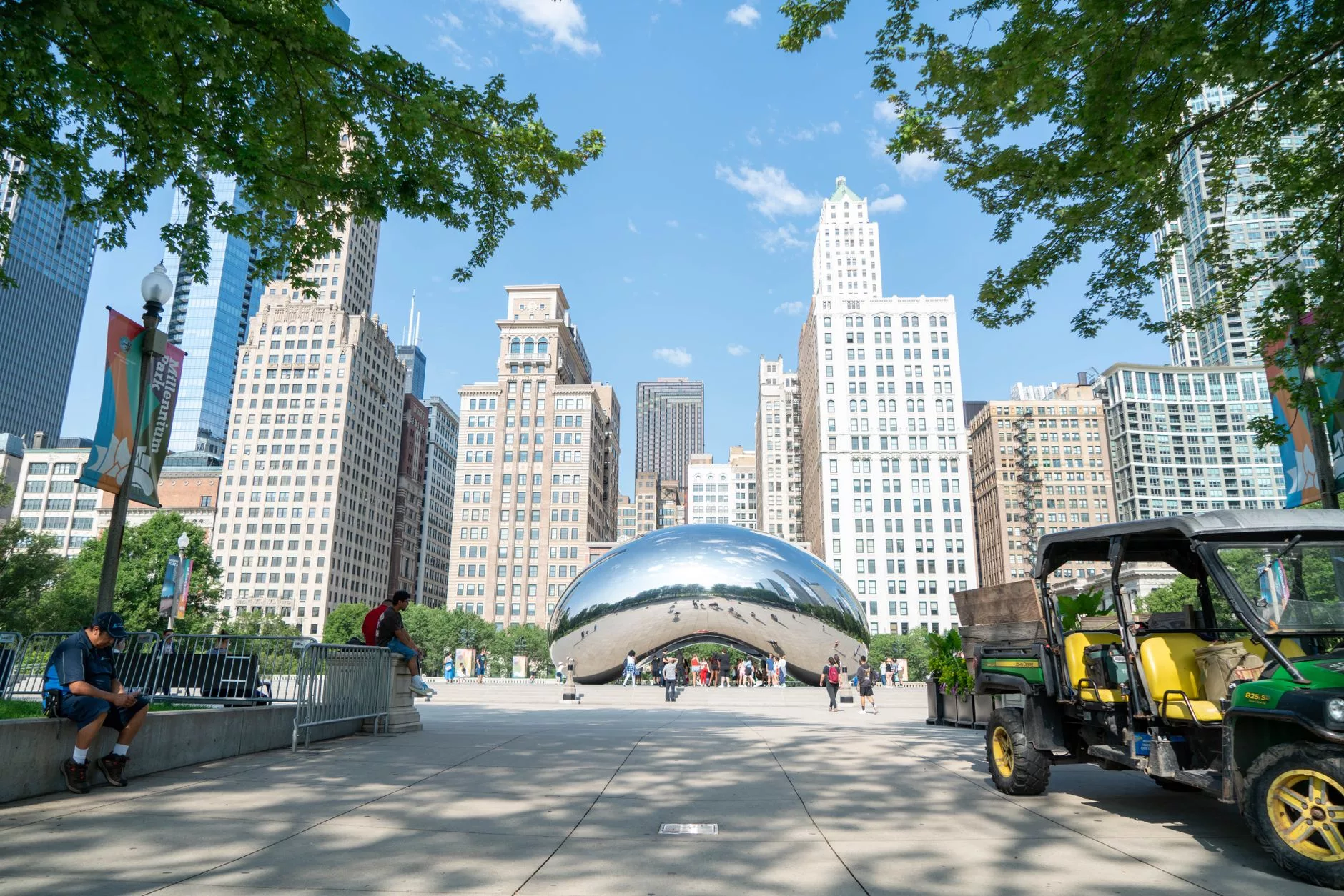 Şikago Millennium Park Cloud Gate heykeli