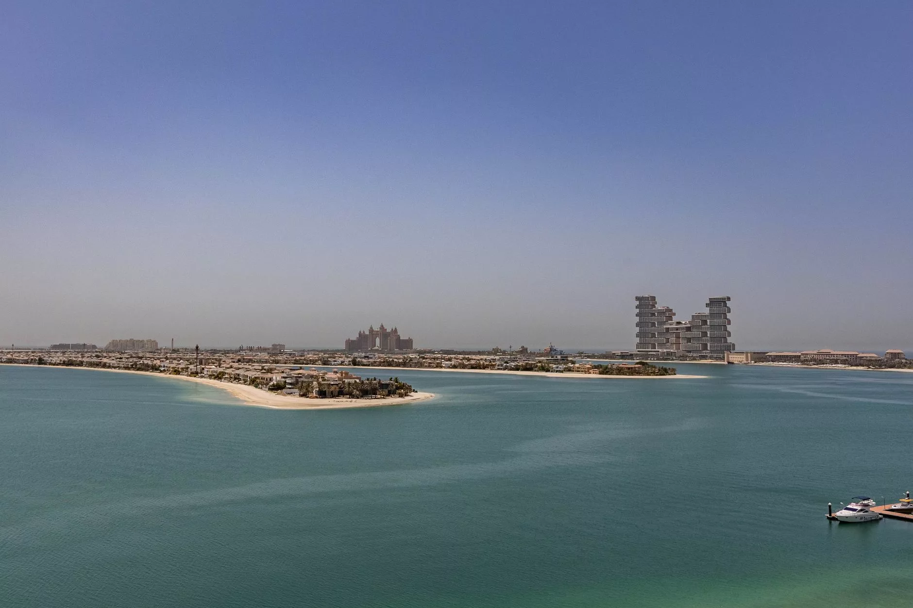 Dubai Palm Jumeirah havadan panoramik görünüm