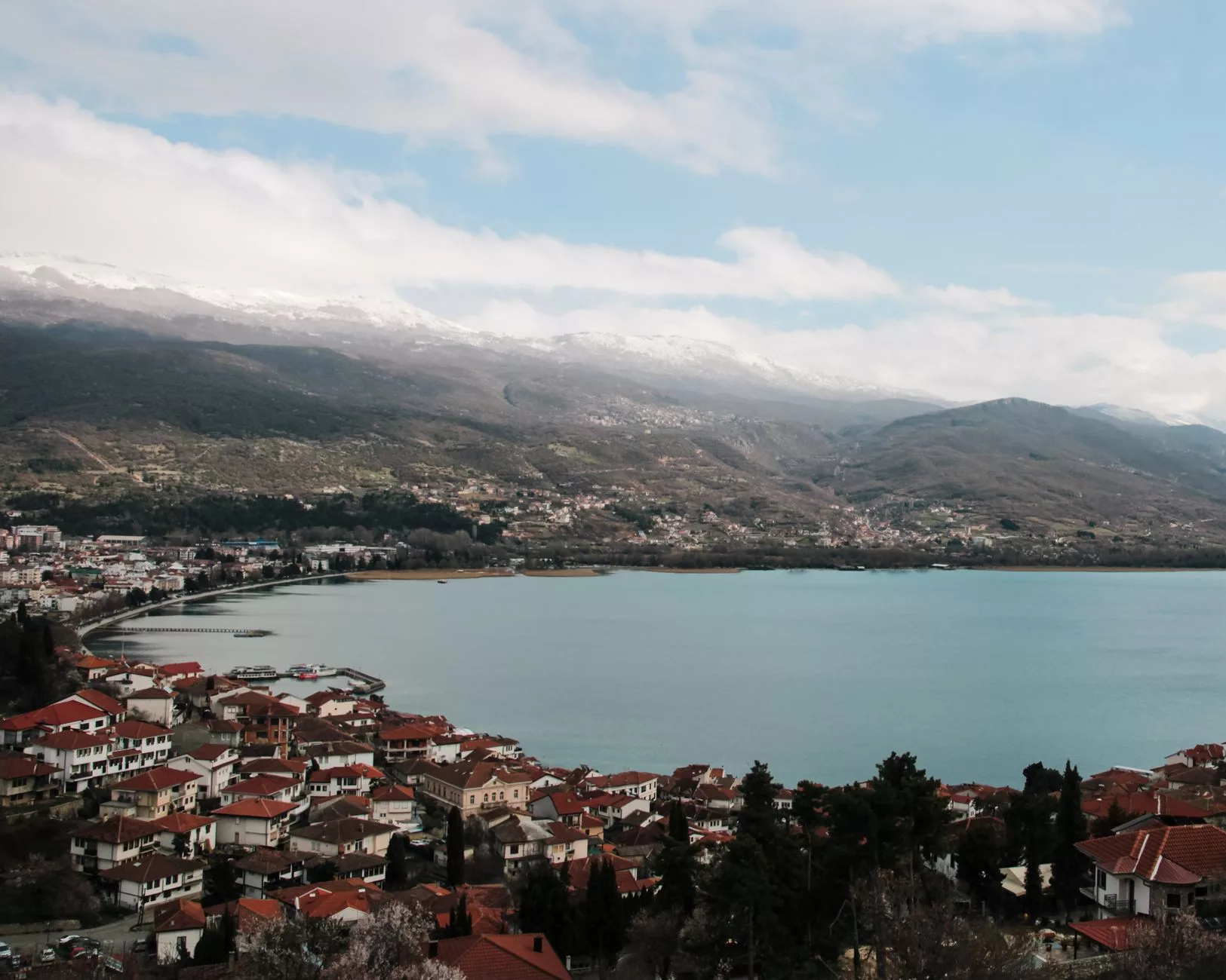 Ohrid göl manzarası