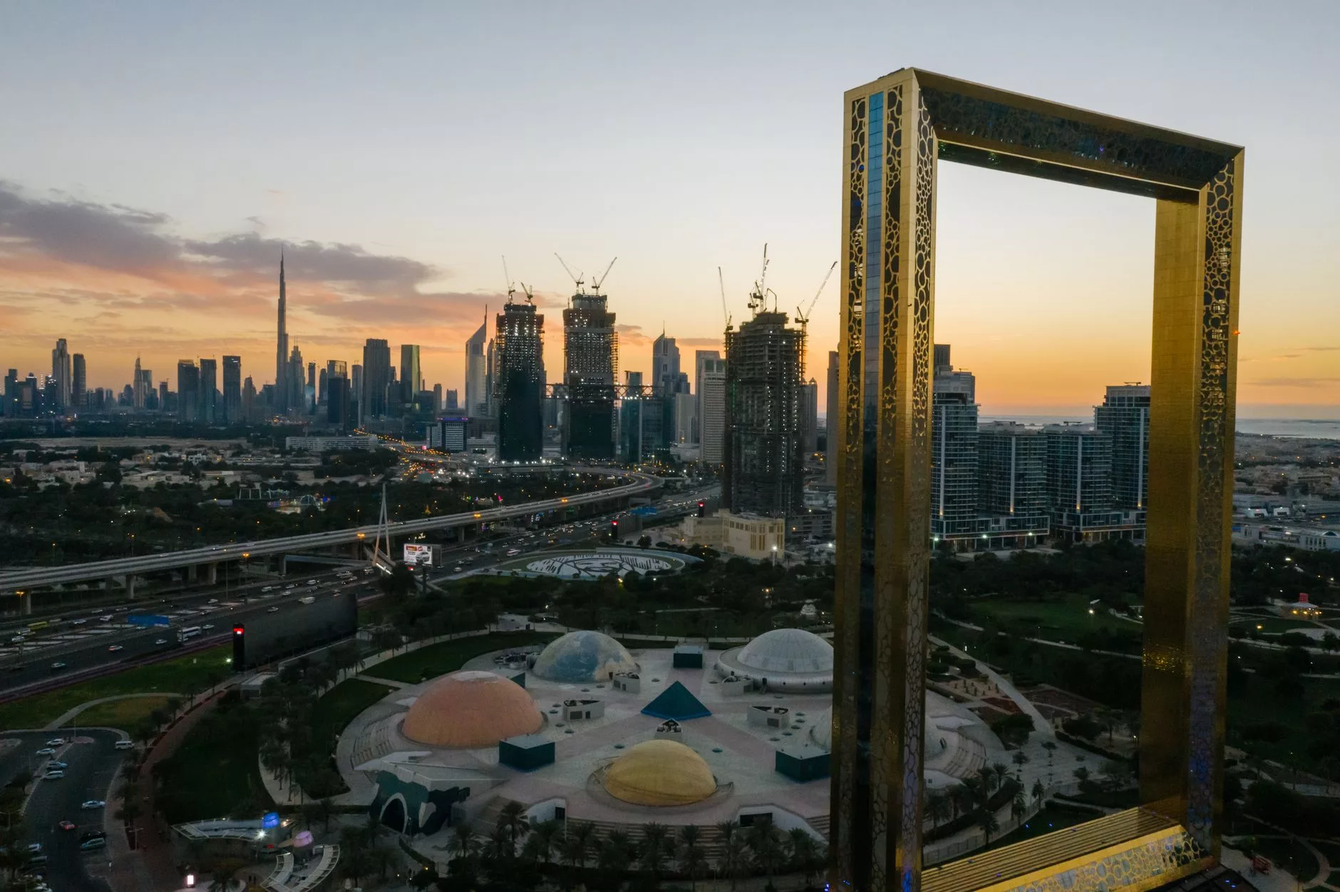 Dubai Dubai Frame yapı gün batımı