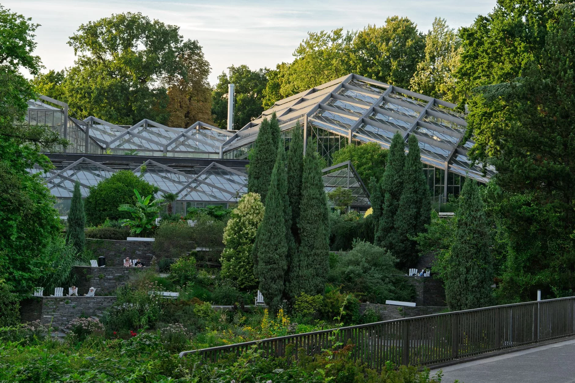 Frankfurt Palmengarten botanik bahçesi cam sera yapısı